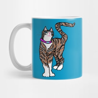 A Tabby Cat with Blue Eyes Mug